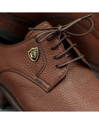 Buy Brown Pebbled Derby Shoes Online | Yakora Fashion
